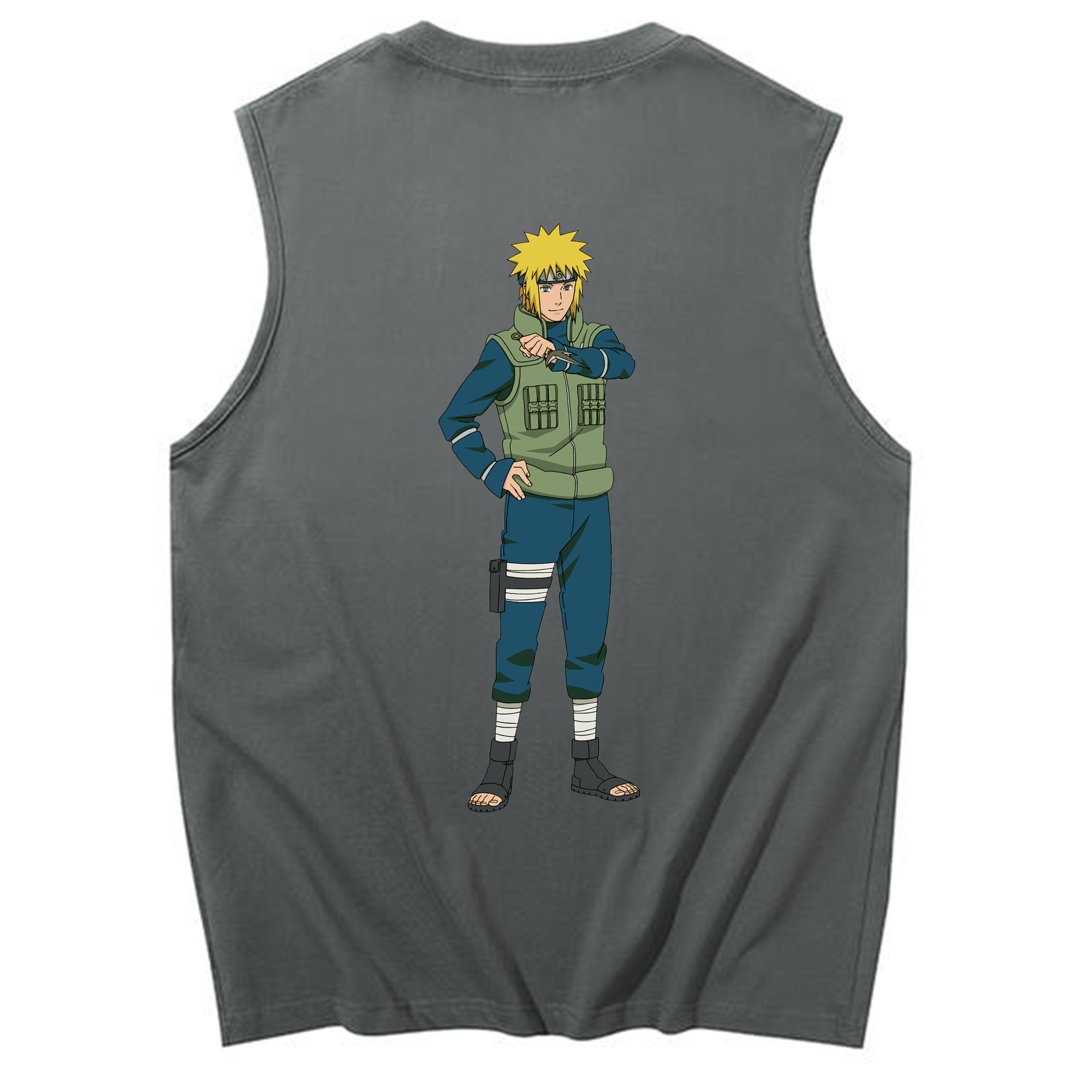 （画像用） NARUTO -ナルト- 波風 ミナト Namikaze Minato コットン100％タンクトップ（背面プリント）